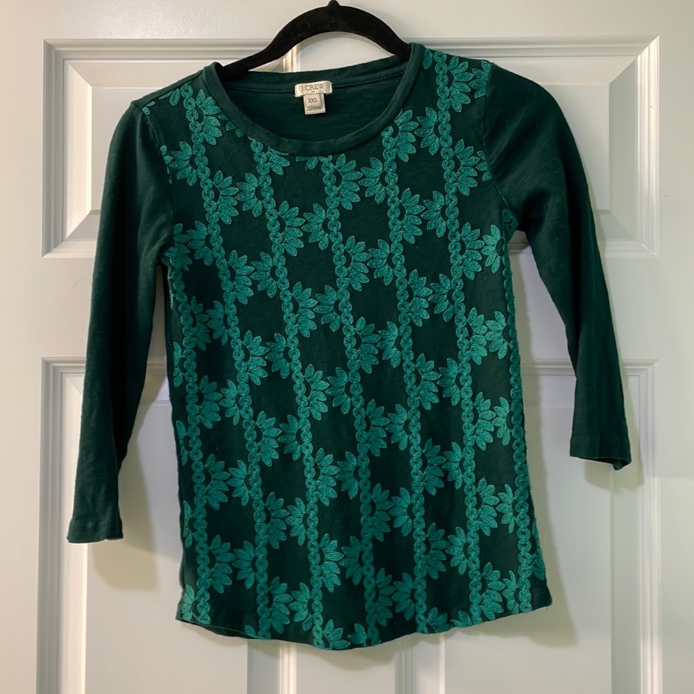 J Crew women’s floral embroidered shirt size XXS